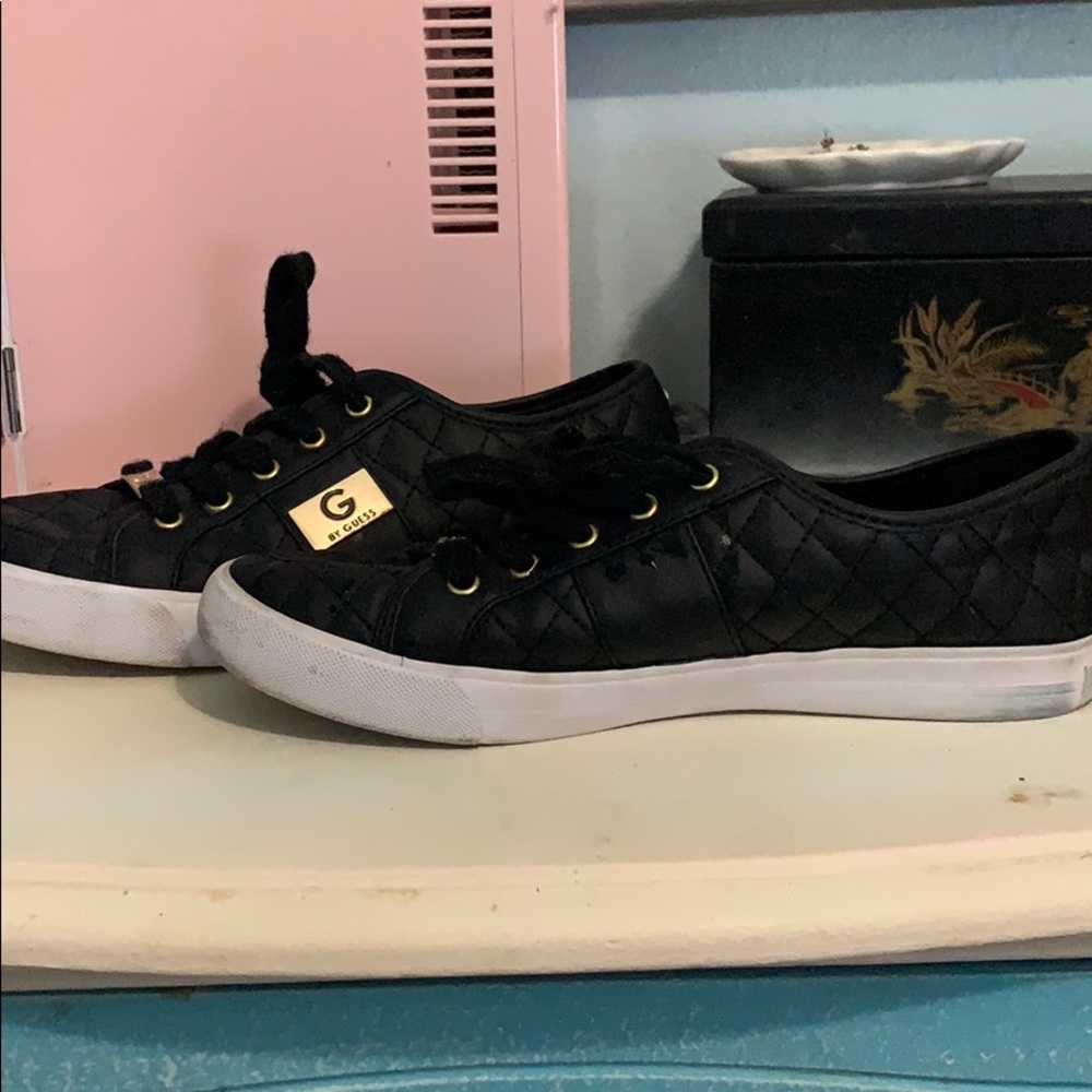 Black leather shoes